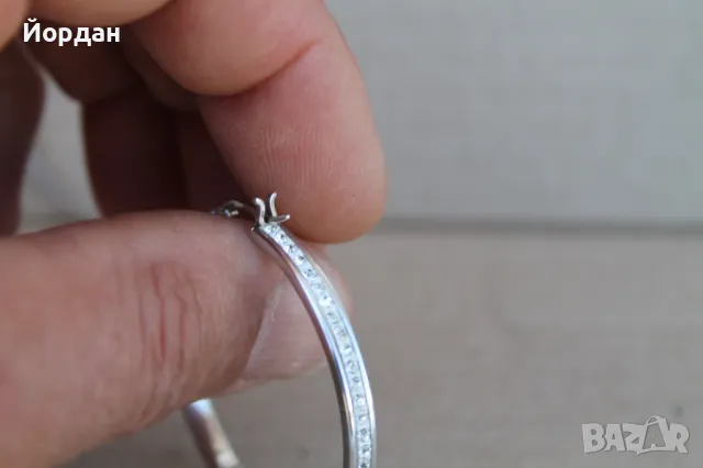 Дамски сребърни обеци с камъни, снимка 6 - Обеци - 50099444