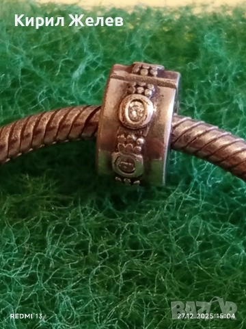 Сребърна гривна от колекция Pandora Moments верижка тип змийска кожа 27568, снимка 2 - Гривни - 52912661