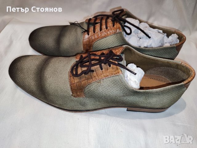 Стилни и италиански обувки от естествен велур Roberto Renzo №43, снимка 4 - Официални обувки - 35508465