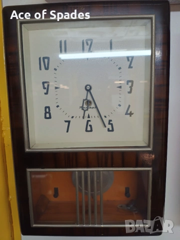 Стар Стенен Часовник ЯНТАР Сделано в СССР Работещ , снимка 6 - Антикварни и старинни предмети - 53898779
