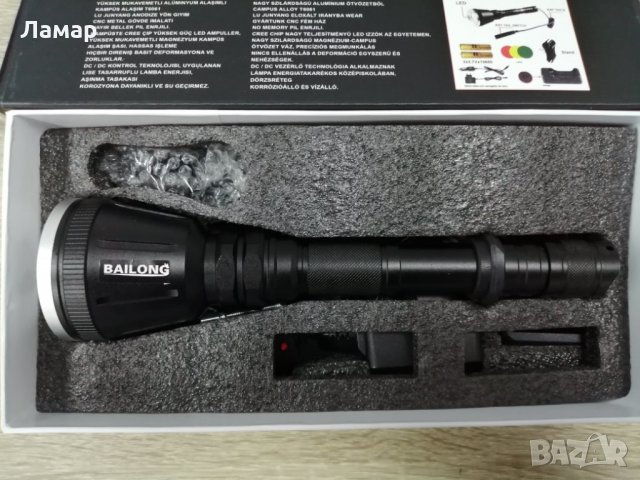 Мощен Акумулаторен LED Фенер за Оръжие Лед Прожектор за Пушка и лов, снимка 5 - Екипировка - 29554345