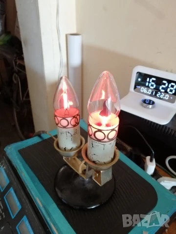 Ретро, руска, декоративна лампа "Свещник" , снимка 2 - Антикварни и старинни предмети - 50529228