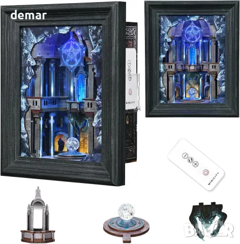 MiniCity Book Nook Kit DIY 3D дървен пъзел с дистанционно осветление