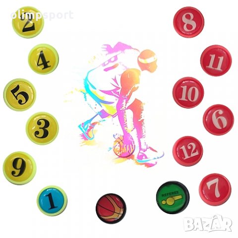 Магнити за треньорска дъска по баскетбол MAX, Ф2 см, Комплект 14 броя. Подходящи за употреба с ма