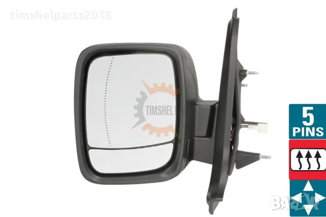 Външно огледало "Електрическо" 5 PIN Opel Vivaro B Renault Trafic III Fiat Talento след 2014 г ЛЯВО
