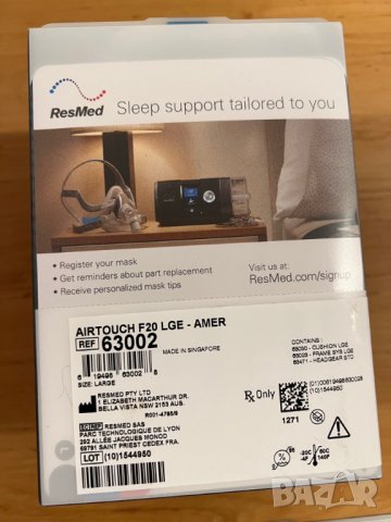 Лицева CPAP маска AirTouch F20 ResMed / ResMed UltraSoft / Memory Foam , снимка 2 - Медицинска апаратура - 42355934