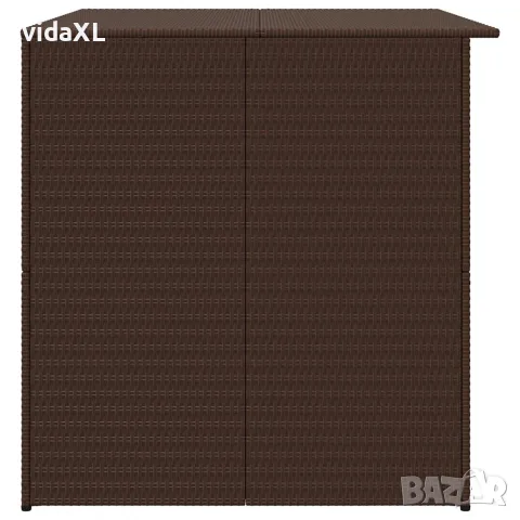vidaXL Градински сандък, кафяв, 150x100x100 cм, полиратан, снимка 6 - Ракли - 56147640