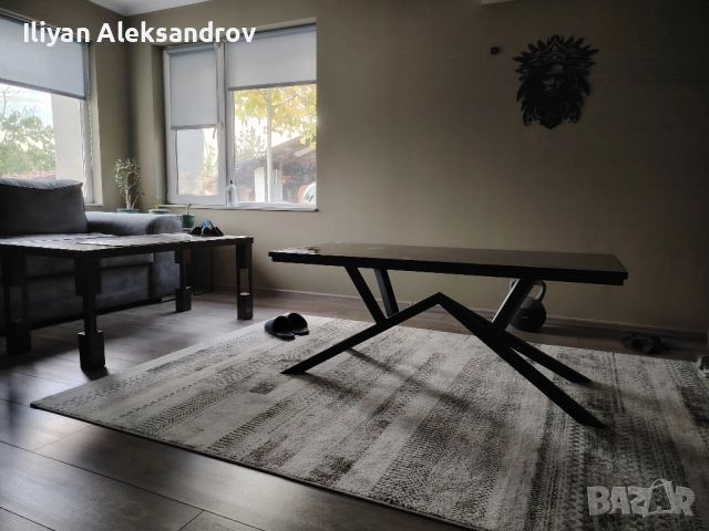 Метална холна маса с керамичен плот, снимка 3 - Маси - 52185379