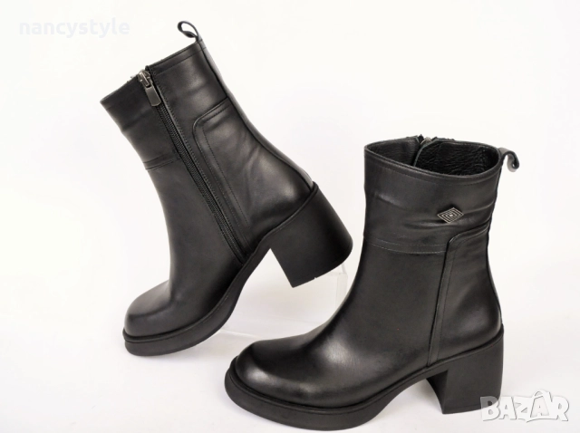 NEW! Кожени дамски боти на ток