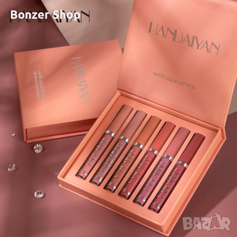 Комплект от 6 броя дълготрайни течни матови червила за устни, снимка 4 - Декоративна козметика - 51865425