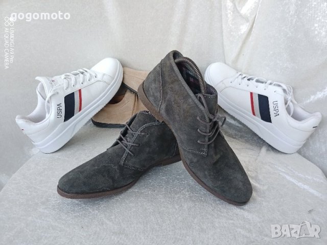 КАТО НОВИ кларкове 44 - 45 original  AM®, 100% естествена кожа = велур, GOGOMOTO.BAZAR.BG®,КАТО НОВИ, снимка 4 - Спортно елегантни обувки - 44451198