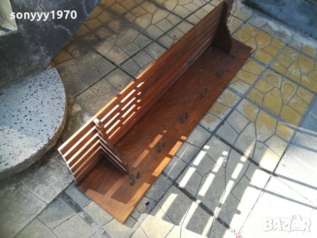 стара дървена закачалка 124х28х24см 0109210926, снимка 4 - Антикварни и старинни предмети - 33987566