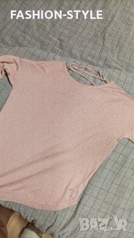 Дамска розова блуза с интересен гръб, снимка 5 - Блузи с дълъг ръкав и пуловери - 38947064