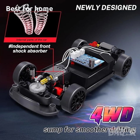 ACAMMZAR Дрифт количка с дистанционно управление, 1:24 20KM/H 4WD , снимка 4 - Коли, камиони, мотори, писти - 52807840