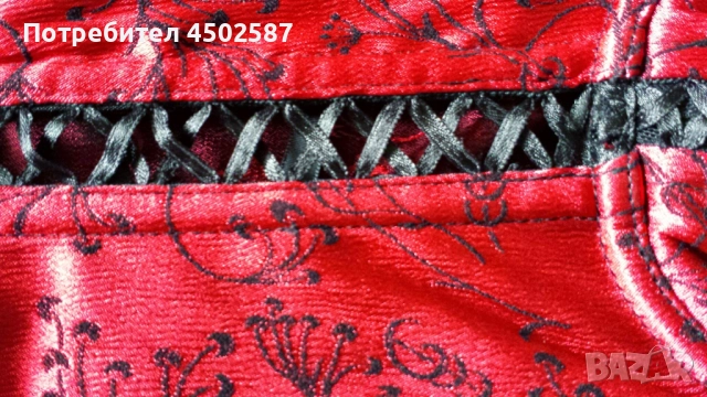 Комплект червен корсет със жартиери и прашки, снимка 3 - Корсети, бюстиета, топове - 51884806