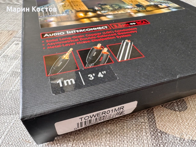 Audioquest Tower 3.5mm - RCA 1метър, снимка 2 - Други - 54351407