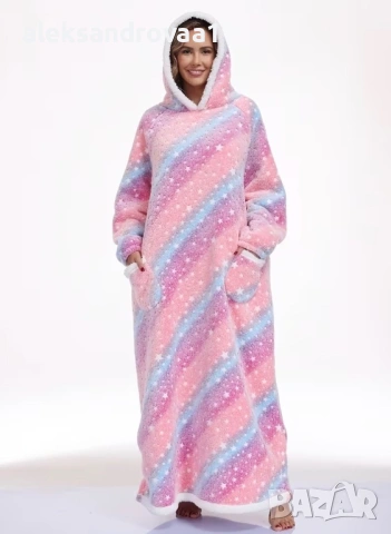 Одеяло-халат с качулка – супер топло - шерпа полар, снимка 4 - Туники - 53234320