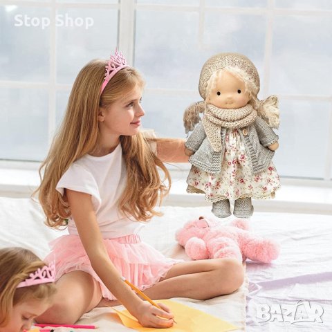 Waldorf Doll Ръчно изработена плюшена кукла, пълнена плюшена щастлива кукла изненада подарък парца, снимка 2 - Плюшени играчки - 40448424