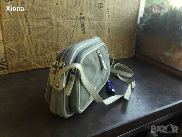 Marzia/малка велурена чанта-естествена кожа, снимка 6 - Чанти - 38789567