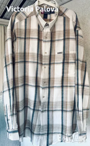 НОВА Карирана Риза Chaps Ralph Lauren | Винтидж Уникат от 90-те (Размер XL/2XL), снимка 6 - Ризи - 55967184