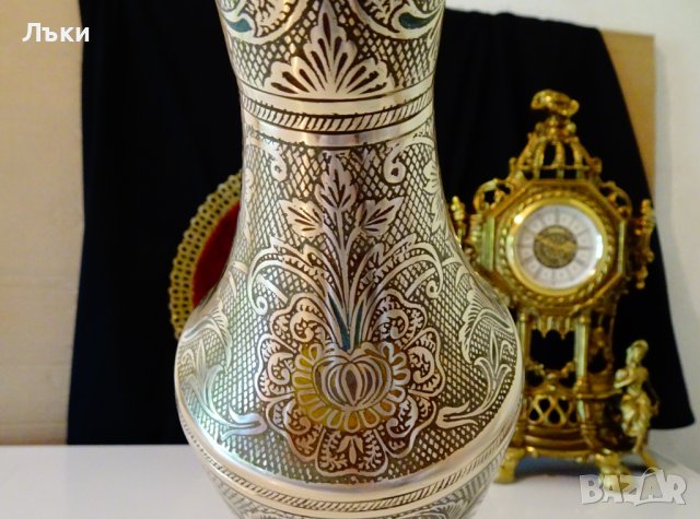 Бронзова ваза 36 см.,клетъчен емайл. , снимка 7 - Вази - 37654544
