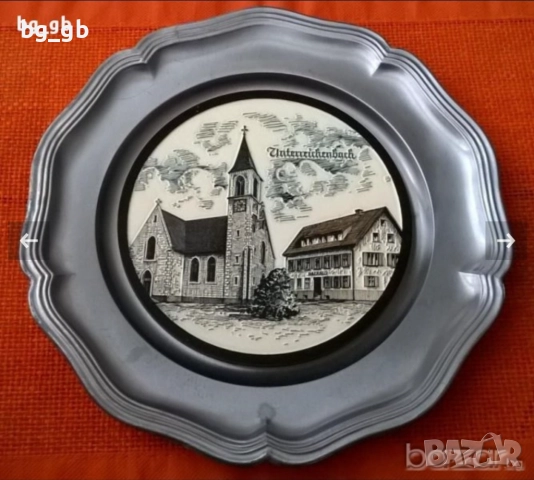 Стара дървена / метална сувенирна чиния AUSTRIA / GERMANY, снимка 5 - Декорация за дома - 35755803