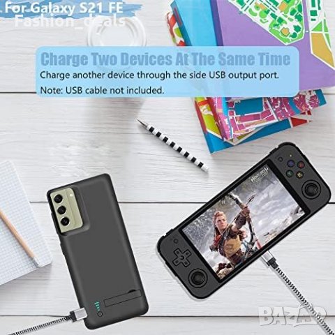 Нова 5000mAh Батерия Калъф Samsung Galaxy S21 FE 5G Тънък Надежден, снимка 5 - Калъфи, кейсове - 42714623