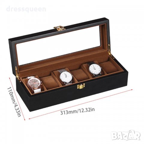 2656 Черна кутия за 6бр часовници , снимка 8 - Други стоки за дома - 30379483