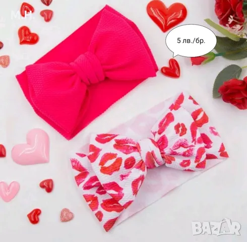 Широки бебешки ленти за глава, снимка 7 - Шноли, диадеми, ленти - 48231665