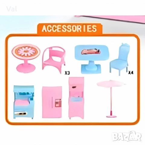 Къща с обзавеждане и кукли-69 части, снимка 5 - Кукли - 52405990