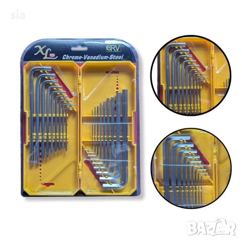 Шестограм + ключ звезда PA1238 комплект 18 части