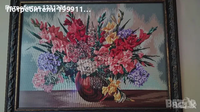 Гоблен „Гладиоли“, снимка 2 - Гоблени - 55993889