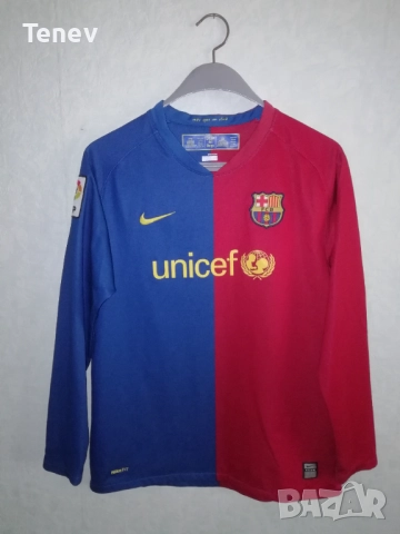 Barcelona Messi Home 2008 2009 Nike Long Sleeve Барселона Меси оригинална тениска фланелка L/S екип , снимка 2 - Тениски - 52921122