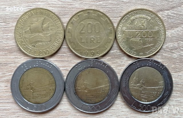 Лот 6 монети ИТАЛИЯ  л34