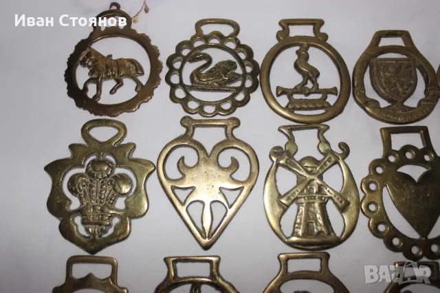 29 английски месингови медальони за коне, снимка 6 - Антикварни и старинни предмети - 49171544