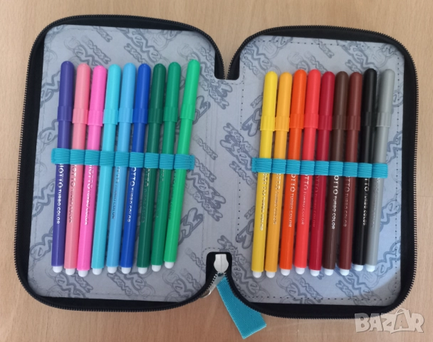 Уникален ученически несесер Seven с три отделения, пълен, НОВ, снимка 5 - Ученически пособия, канцеларски материали - 51615554