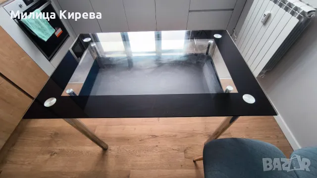 Стъклена трапезна маса, снимка 1