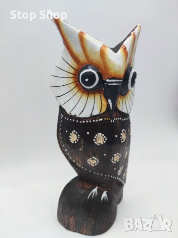 Бухал дърворезба Индонезия дърво , снимка 2 - Декорация за дома - 38097305