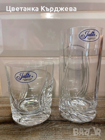 Два комплекта кристални чаши, снимка 1 - Сервизи - 44797276