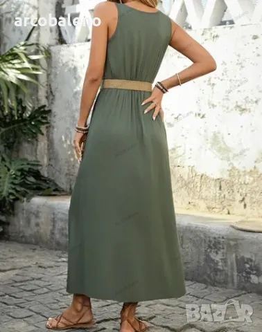 Дамска рокля без ръкави с цепки, снимка 3 - Рокли - 49270929