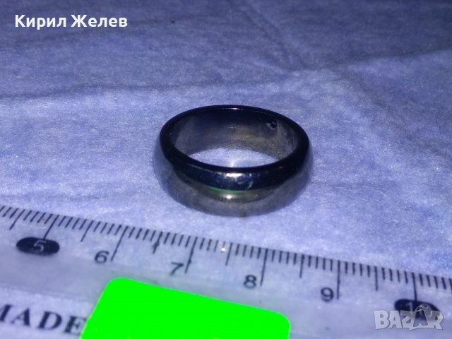СТИЛЕН ФЕШЪН АРТ МАСИВЕН ПРЪСТЕН - ХАЛКА от ТИТАН с УСТОЙЧИВО ЧЕРНО ЛЪСКАВО ПОКРИТИЕ 36614, снимка 6 - Пръстени - 39714973