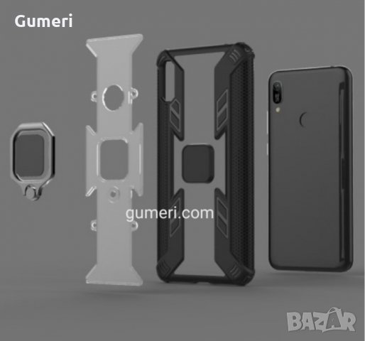 Huawei Y6s Удароустойчив гръб с метален пръстен , снимка 3 - Калъфи, кейсове - 30522525