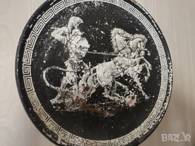 старинна керамична чиния за стена с древногръцката митология , снимка 2 - Декорация за дома - 51606096