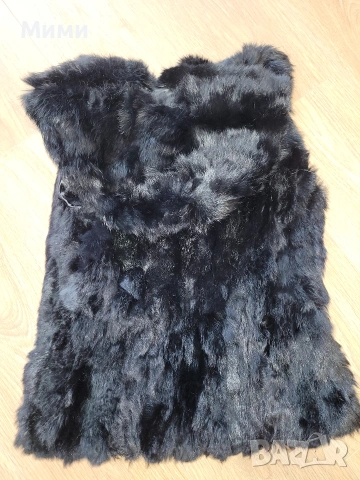 Черен елек естествен косъм, снимка 3 - Елеци - 54308675