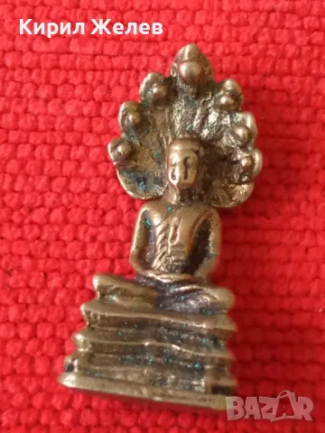 Стара ТИБЕТСКА БРОНЗОВА ФИГУРКА БУДА със ЗМИЙСКИ БАЛДАХИН МИНИАТЮРА За КОЛЕКЦИЯ 44109, снимка 12 - Колекции - 46961467