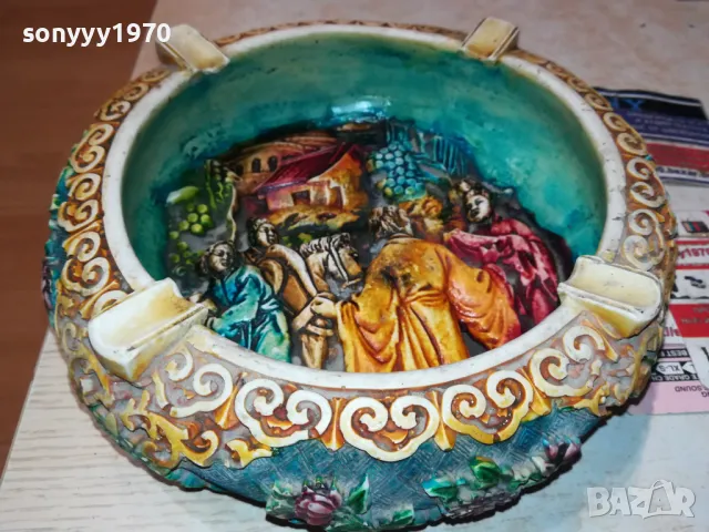 МАСИВЕН РЕЛЕФЕН ПЕПЕЛНИК 1301250650, снимка 15 - Антикварни и старинни предмети - 48658377