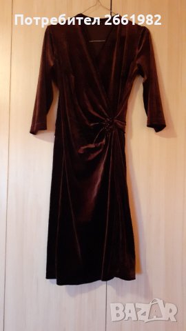 Уникална рокля  от кадифе - шоколад!