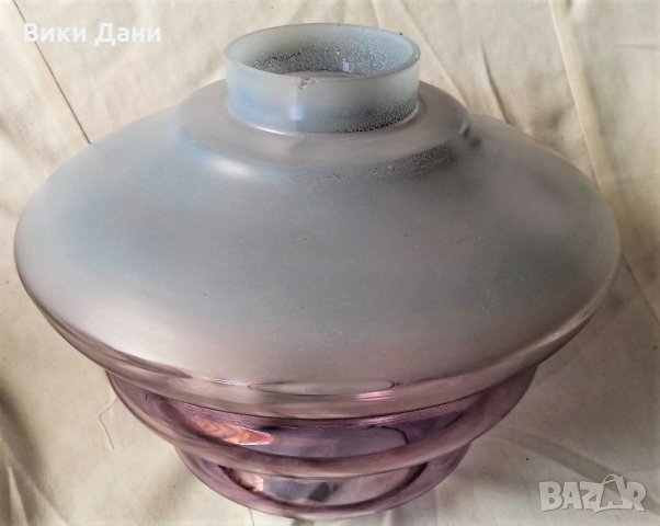 Сесион ЛАМПИОНи виолет И млечно, снимка 4 - Антикварни и старинни предмети - 31848056