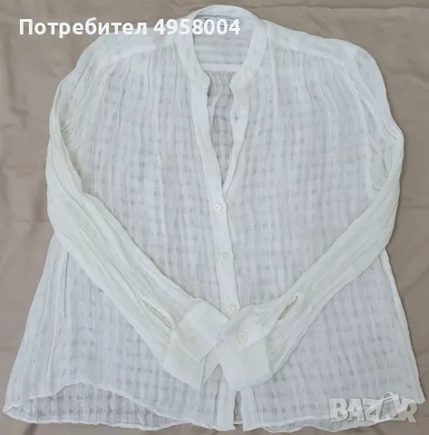 Дамска бяла риза Zara, размер S, снимка 6 - Блузи с дълъг ръкав и пуловери - 56208535