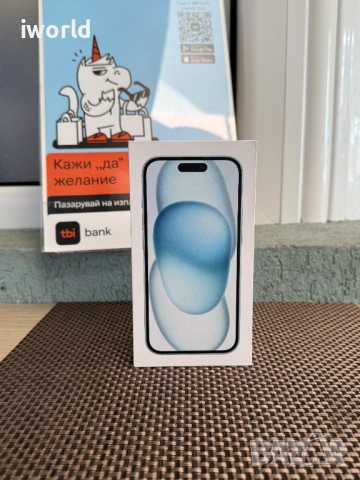 НЕразпечатан❗️ iPhone 15 ❗️Лизинг от 21€/мес ❗️Blue син ❗️128гб Гаранция❗️, снимка 5 - Apple iPhone - 53335290